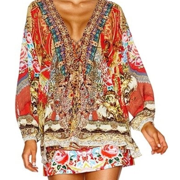 RARE! Camilla Cameos Dance Mini Skirt Beaded Embellished Size 1 Small b198 - Picture 9 of 17